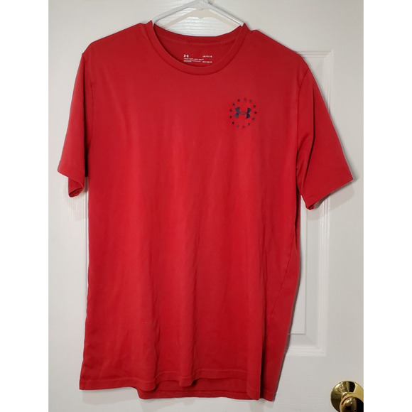 Under Armour Other - Under Armour HeatGear Shirt Men’s Large Red USA Flag Loose Fit Athletic Tee